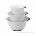 Nesting Plastic Mixing Bowls with Rubber Grip Handles